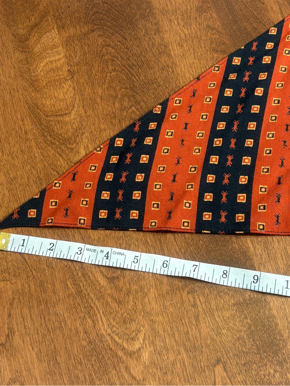 Girls Orange and Navy Patterned Skirt
